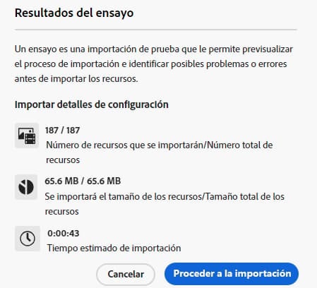 Comprobación de estado de importación masiva