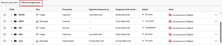 informe programado