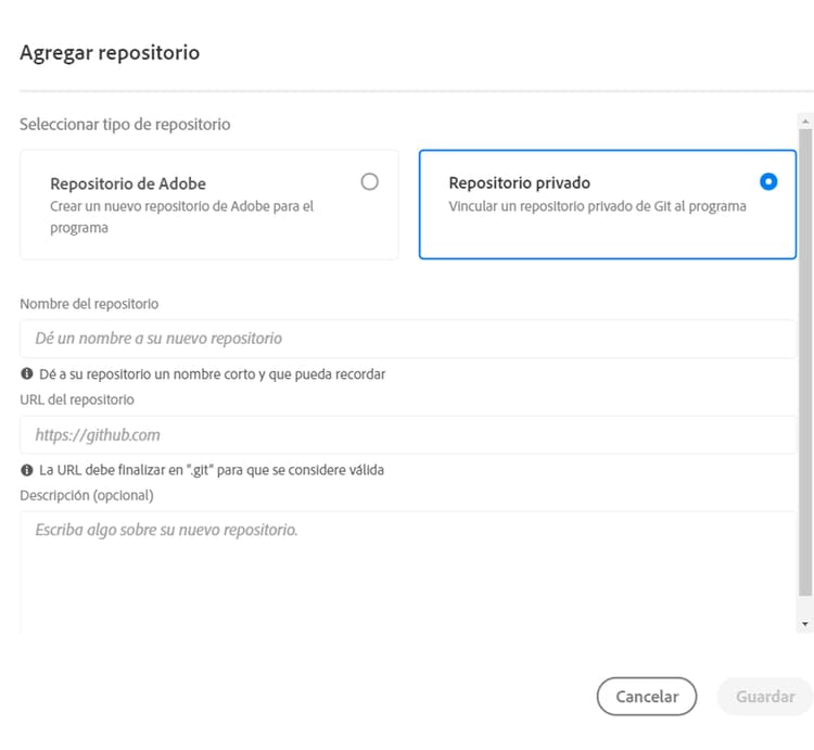 Añadir su propio repositorio