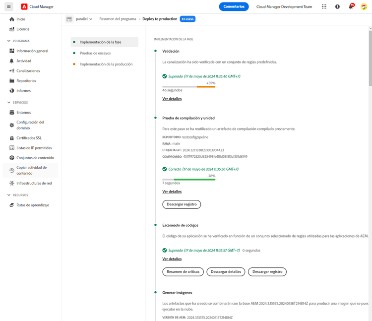 Implementación de fase