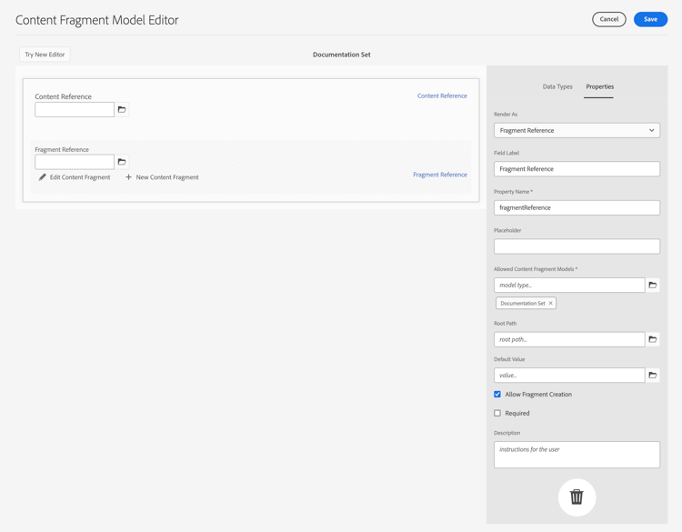 Referencia a fragmento