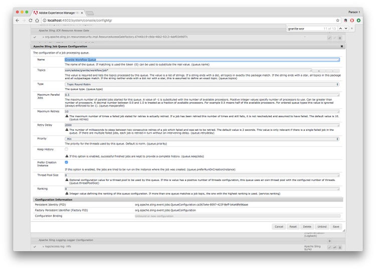 Configuración de una cola de procesamiento de trabajos