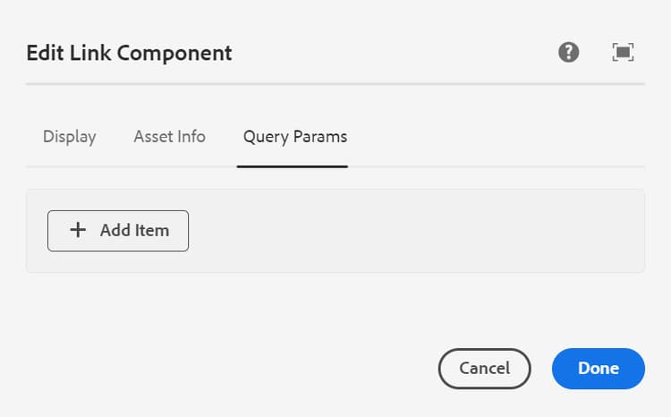 Pestaña Parámetros de consulta