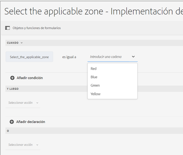 Opciones de visualización de varios valores