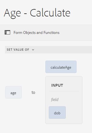 Función personalizada Calcular edad en el editor de reglas