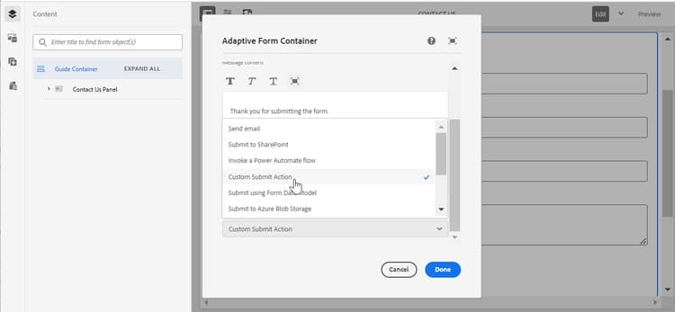 Formulario de envío personalizado