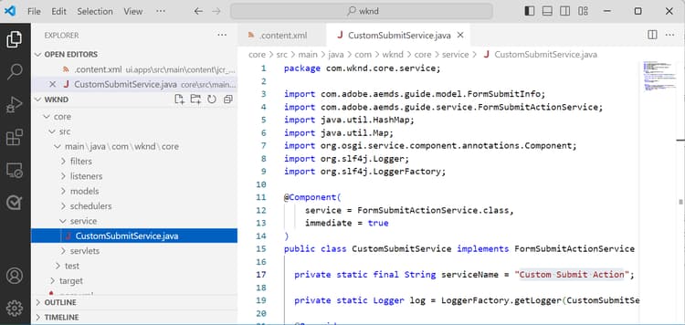Servicio de acción de envío personalizada