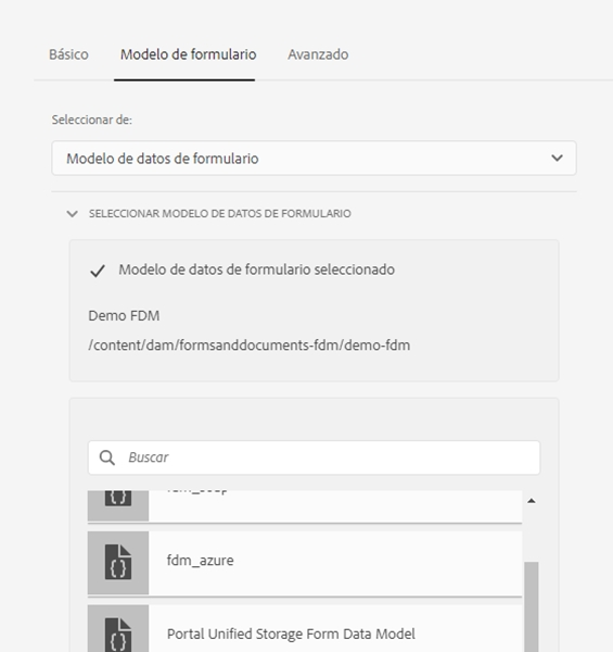 Modelo de datos de formulario (FDM)