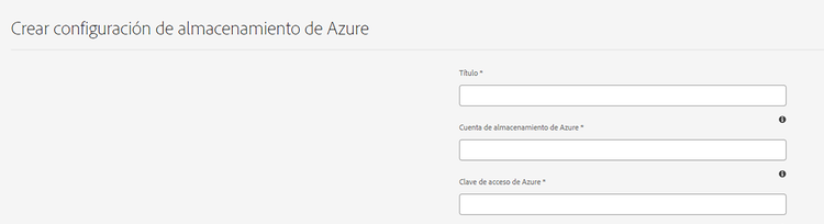 Configuración de almacenamiento de Azure