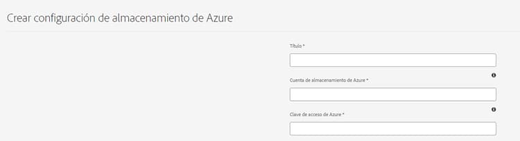 Configuración de almacenamiento de Azure