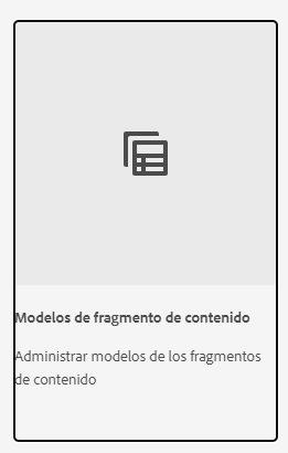 Modelos de fragmento de contenido en Herramientas