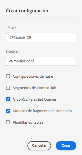 Definir configuración