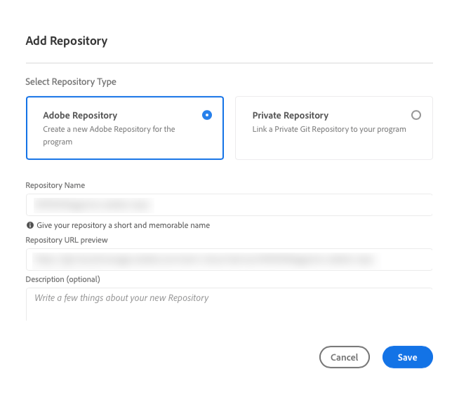 Cuadro de diálogo Agregar repositorio