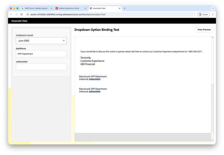 Verificar la propagación de variables duplicadas en la interfaz de usuario asociada