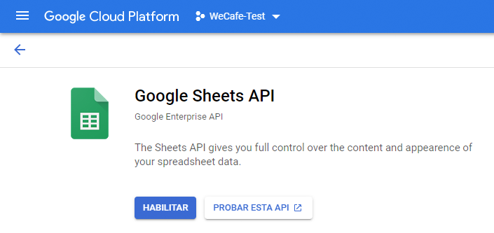 API de Hojas de cálculo de Google