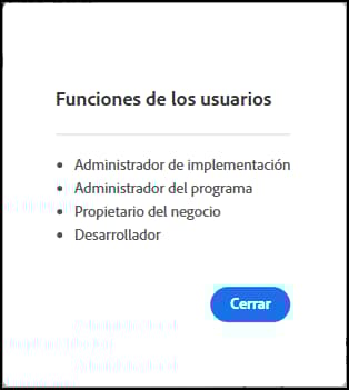 Lista de funciones de usuario