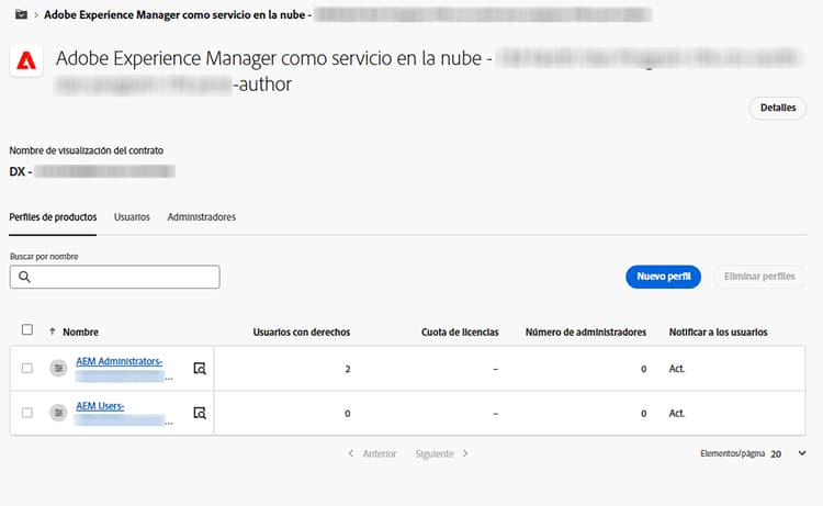 Sufijos en Admin Console