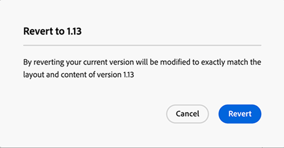 Editor de fragmentos de contenido - Revertir historial de versiones