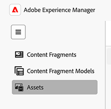 Consola de fragmentos de contenido: navegación