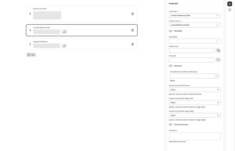 Referencia del contenido
