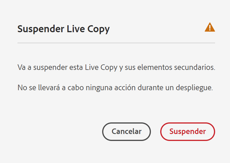 Confirmación de suspensión