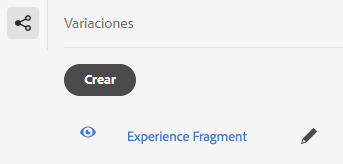 Creación de una variación de fragmento de experiencia