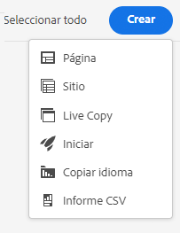 Opción Crear CSV