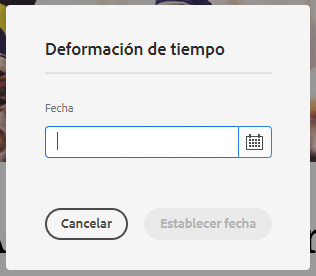 Fecha objetivo de Deformación de tiempo