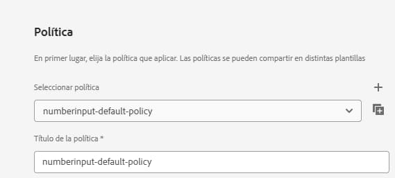 Política de plantilla del selector de fecha