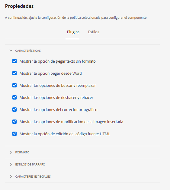 Diseño de las funciones del cuadro de diálogo