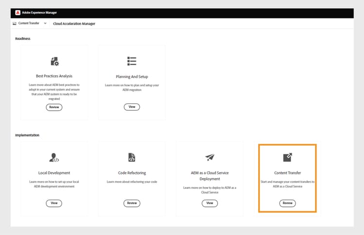 Revisar transferencia de contenido