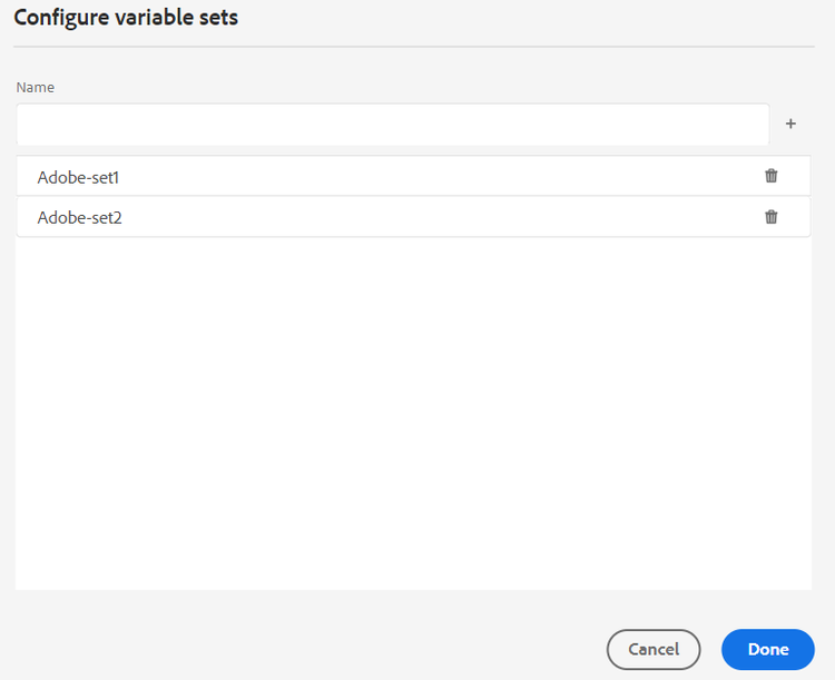 configurar conjunto de variables