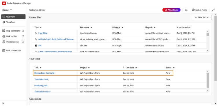 Revisar tareas en el widget Tus tareas