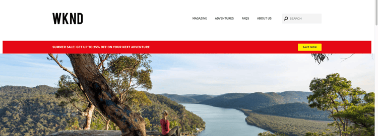 Referencia del diseño del titular de la promoción