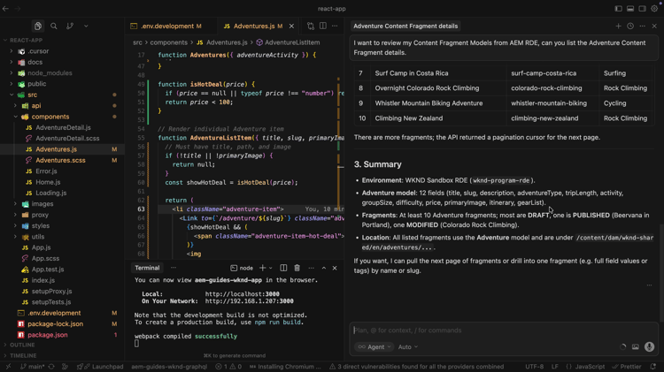Revisar modelos de fragmentos de contenido