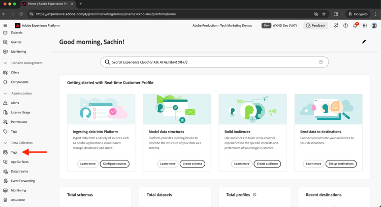 Etiquetas de Adobe Experience Platform
