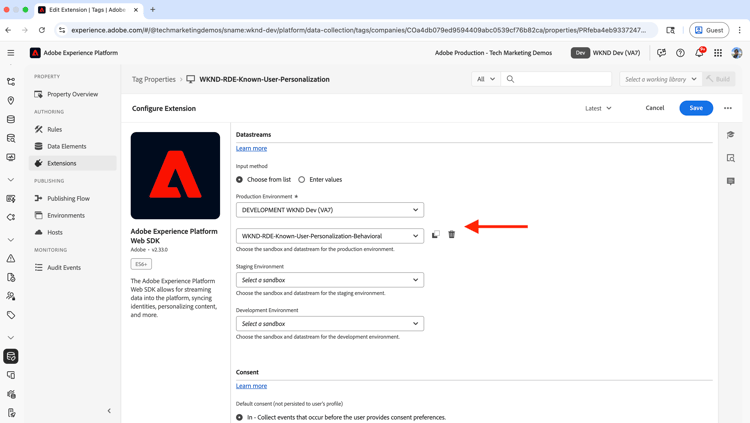 Seleccionar secuencia de datos
