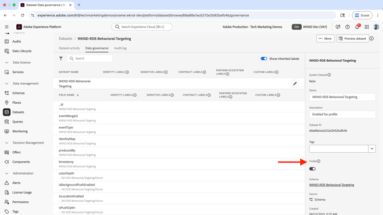 Actualizar conjunto de datos