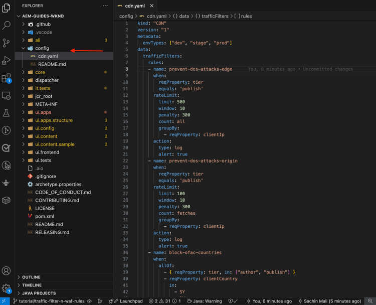 Reglas WKND CDN YAML
