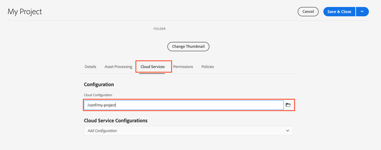 Establecer configuración de nube