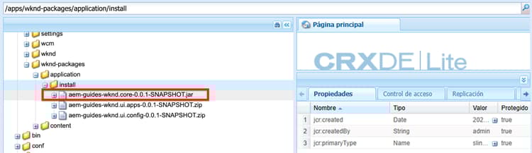 Ubicación de CRXDE de Jar