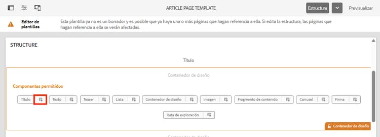 Configuración de la directiva para el título