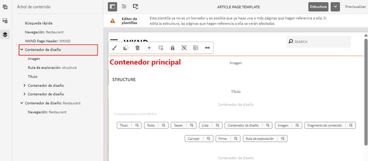 Contenedor principal