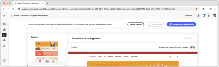 La página de tráfico alto optimizada automáticamente tiene problemas de CTR baja