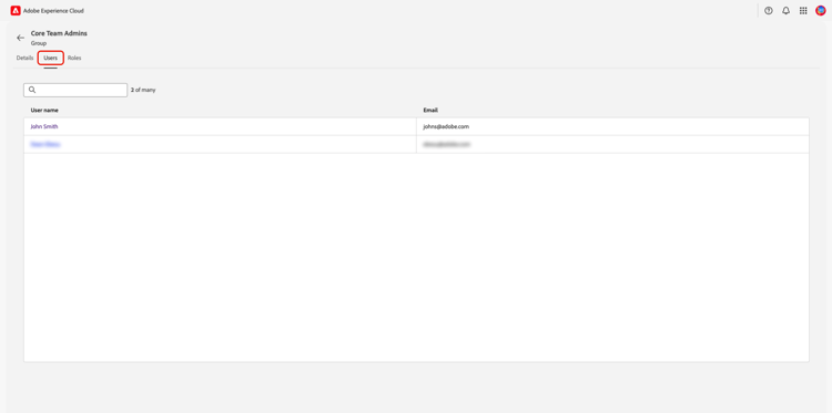 Espacio de trabajo de usuarios de un grupo de usuarios.