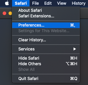 Preferencias de Safari