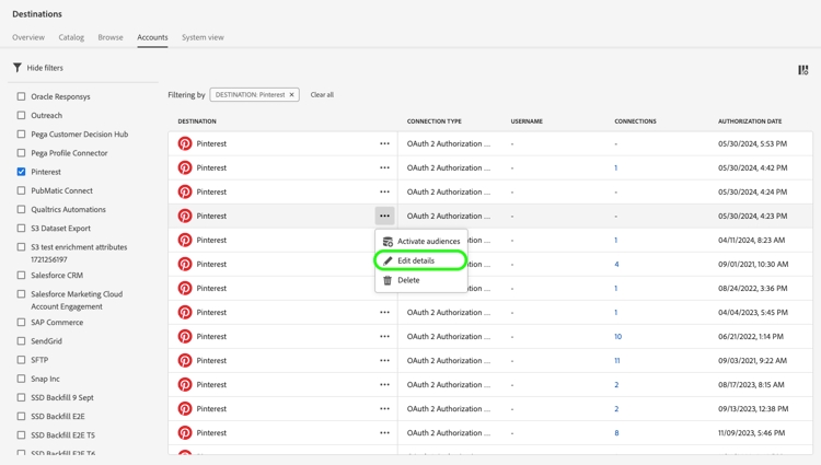 Seleccionar el control Editar detalles