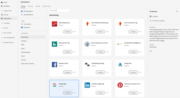 Extensión gtag de Google