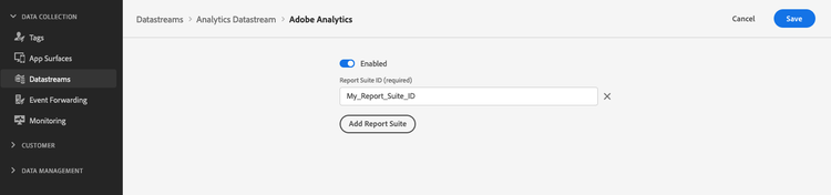 Configuración de flujo de datos Adobe Analytics