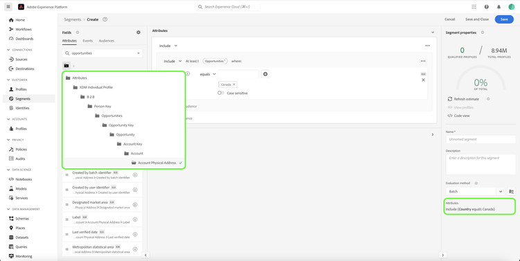 IU que muestra la configuración del ejemplo 3